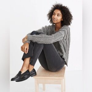 Madewell Gray Fringe Long Sleeve Merino Wool Pullover Sweater